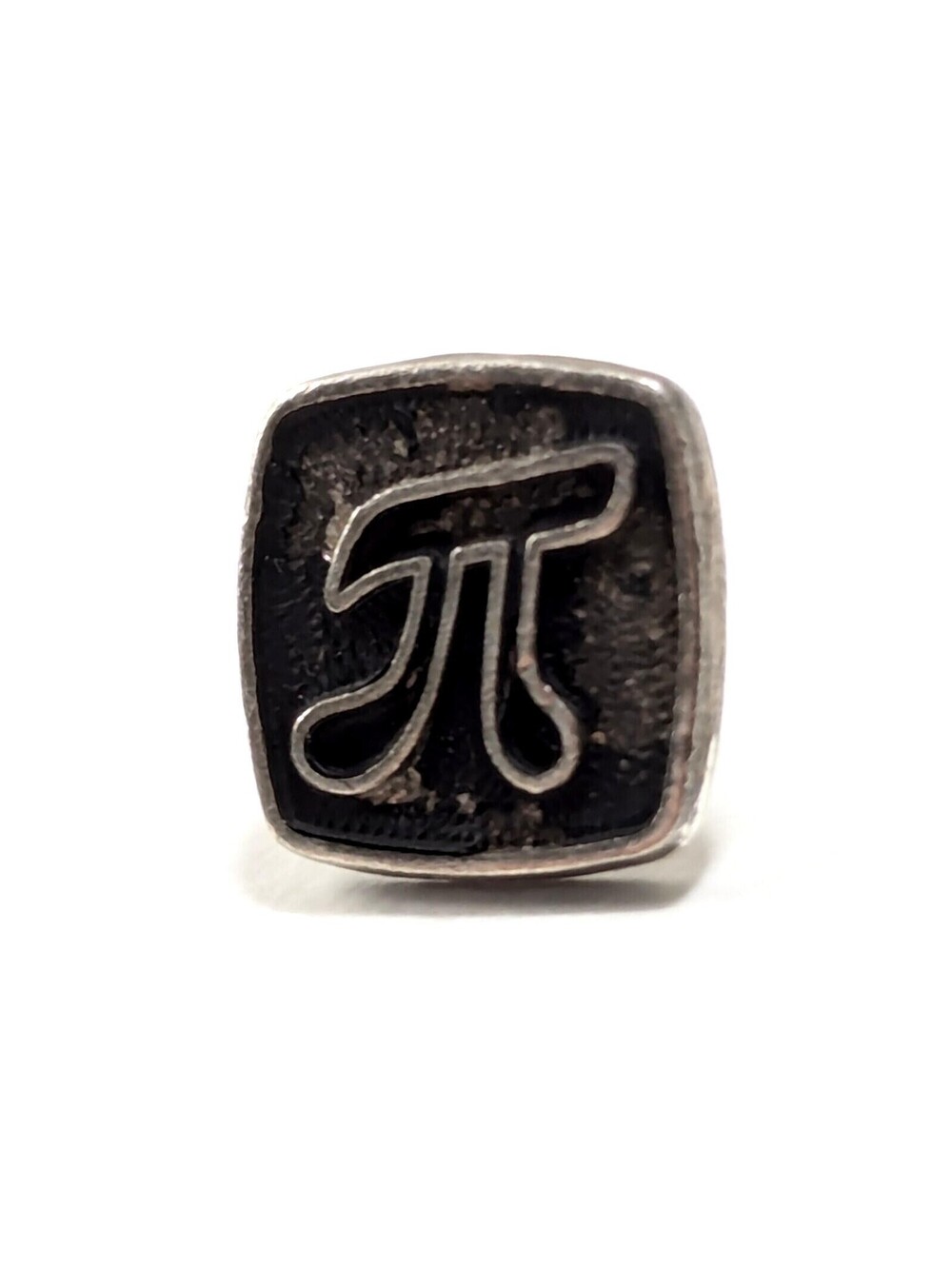Sterling Silver Pi Symbol Lapel Pin Greek Alphabet Square Rounded Corners 0.8g